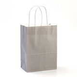 12 pc Pure Color Kraft Paper Bags, Gift Bags, Shopping Bags, with Paper Twine Handles, Rectangle, Gray, 15x11x6cm