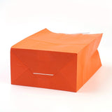 12 pc Pure Color Kraft Paper Bags, Gift Bags, Shopping Bags, with Paper Twine Handles, Rectangle, Orange Red, 15x11x6cm