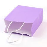 12 pc Pure Color Kraft Paper Bags, Gift Bags, Shopping Bags, with Paper Twine Handles, Rectangle, Medium Purple, 15x11x6cm