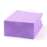 12 pc Pure Color Kraft Paper Bags, Gift Bags, Shopping Bags, with Paper Twine Handles, Rectangle, Medium Purple, 15x11x6cm