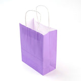 12 pc Pure Color Kraft Paper Bags, Gift Bags, Shopping Bags, with Paper Twine Handles, Rectangle, Medium Purple, 15x11x6cm