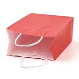 12 pc Pure Color Kraft Paper Bags, Gift Bags, Shopping Bags, with Paper Twine Handles, Rectangle, Red, 15x11x6cm