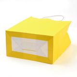 12 pc Pure Color Kraft Paper Bags, Gift Bags, Shopping Bags, with Paper Twine Handles, Rectangle, Gold, 15x11x6cm