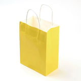 12 pc Pure Color Kraft Paper Bags, Gift Bags, Shopping Bags, with Paper Twine Handles, Rectangle, Gold, 15x11x6cm