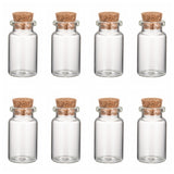 300 pcs Glass Jar Glass Bottles, with Cork Stopper, Wishing Bottle, Bead Containers, Clear, 40x22mm, Inner Diameter: 13mm, Capacity: 10ml(0.34 fl. oz), Bottleneck: 15mm in diameter