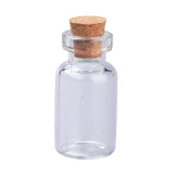 200 pcs Glass Bottles, with Cork Stopper, Wishing Bottle, Bead Containers, Clear, 1.55x3.1cm