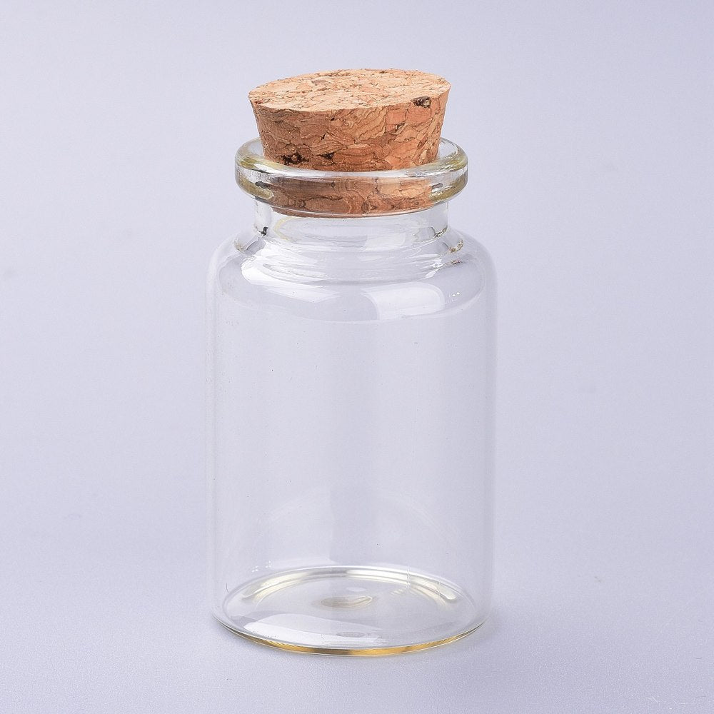 Glass Bead Containers, Glass Wishing Bottle, Cork 10mm