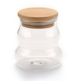 3 pcs Glass Bottles, with Bamboo Stopper, for Candy, Tea, Column, Clear, 8.4cm