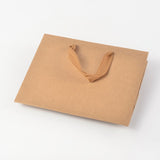 10 pc Rectangle Kraft Paper Bags, Gift Bags, Shopping Bags, Brown Paper Bag, with Nylon Cord Handles, BurlyWood, 27x21x8cm