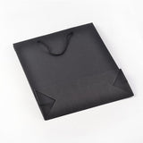 10 pc Rectangle Kraft Paper Bags, Gift Bags, Shopping Bags, with Nylon Cord Handles, Black, 20x15x6cm