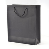 10 pc Rectangle Kraft Paper Bags, Gift Bags, Shopping Bags, with Nylon Cord Handles, Black, 28x20x10cm