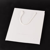 10 pc Rectangle Cardboard Paper Bags, Gift Bags, Shopping Bags, with Nylon Cord Handles, White, 28x20x10cm