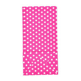 100 pc Eco-Friendly Polka Dot Pattern Kraft Paper Bags, Gift Bags, Shopping Bags, Rectangle, Deep Pink, 18x9x6cm