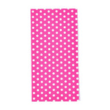 100 pc Eco-Friendly Polka Dot Pattern Kraft Paper Bags, Gift Bags, Shopping Bags, Rectangle, Deep Pink, 18x9x6cm