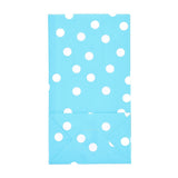 100 pc Polka Dot Pattern Eco-Friendly Kraft Paper Bags, Gift Bags, Shopping Bags, Rectangle, Light Blue, 24x13x8cm