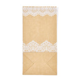 100 pc Lace Pattern Eco-Friendly Kraft Paper Bags, Gift Bags, Shopping Bags, Rectangle, Bisque, 18x9x6cm