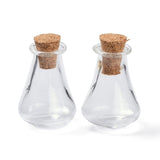 10 pcs Glass Cork Bottles, Glass Empty Wishing Bottles, DIY Vials for Home Decorations, Clear, 17x27mm