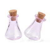 10 pcs Glass Cork Bottles, Glass Empty Wishing Bottles, DIY Vials for Home Decorations, Plum, 17x27mm