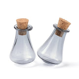 10 pcs Glass Cork Bottles, Glass Empty Wishing Bottles, DIY Vials for Home Decorations, Silver, 17x27mm