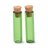 10 pcs Tube Glass Cork Bottles Ornament, Glass Empty Wishing Bottles, DIY Vials for Pendant Decorations, Light Green, 8x35mm