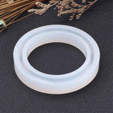 DIY Silicone Bangle Molds, Resin Casting Molds, For UV Resin, Epoxy Resin Jewelry Making, White, 68x11mm, Inner Diameter: 56mm