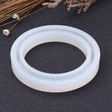 DIY Silicone Bangle Molds, Resin Casting Molds, For UV Resin, Epoxy Resin Jewelry Making, White, 74x11mm, Inner Diameter: 62mm