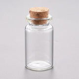 100 pcs Glass Bead Containers, with Cork Stopper, Wishing Bottle, Clear, 2.2x3.95cm, Capacity: 8ml(0.27 fl. oz)