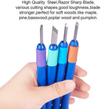 Craspire Rubber Stamps, Square, Mixed Color, 50x50x10mm, 6pcs/set, Plastic Chisel Tools Set: 141x14mm, 4pcs/set, 1set