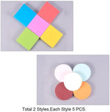 Craspire Rubber Stamps, Square & Flat Round, Mixed Color, 50x50x10mm, 5pcs, 50x10mm, 5pcs