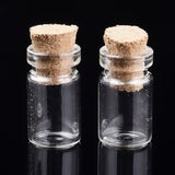 20 pcs Glass Jar Glass Bottles Bead Containers, with Cork Stopper, Wishing Bottle, Clear, 18x10mm, Hole: 6.5mm, Capacity: 1ml(0.03 fl. oz)