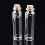 20 pcs Glass Jar Glass Bottles Bead Containers, with Cork Stopper, Wishing Bottle, Clear, 75x22mm, Hole: 12.5mm, Capacity: 28ml(0.94 fl. oz)