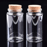 6 pcs Glass Jar Glass Bottles Bead Containers, with Cork Stopper, Wishing Bottle, Clear, 91x47mm, Hole: 32mm, Capacity: 158ml(5.34 fl. oz)