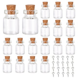 1 Bag 20pcs Cube Shape Tiny Bottle Charms Clear Glass Mini Wish Bottles Small Potion Bottles with Cork Stopper & 20pcs Eye Pin Peg Bails for Home Party Decor Crafts DIY Jewellery Making