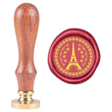 Wax Seal Stamp Eiffel Tower in Flower Ring Wreath