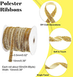 50 Yards ?¨¢ 3/8 Inch Single Side Glitter Ribbon, with Paillette Satin Ribbon Roll for Wedding, Gift Wrapping, Hair Bows, Flower Arranging, Home Decorating ( Goldenrod )