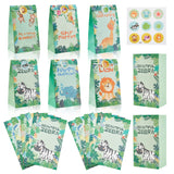 1 Set 12Pcs Animal Paper Bags Jungle Safari Theme Cartoon Paper Bags Goodie Bags Animal Candy Treat Bags Colorful Party Paper Gift Bags With Animal Sticker for Birthday Party Favor Supplies Shops