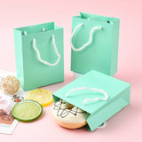 5 pc Kraft Paper Bags, with Handles, Gift Bags, Shopping Bags, Rectangle, Aquamarine, 16x12x5.9cm