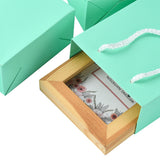 5 pc Kraft Paper Bags, with Handles, Gift Bags, Shopping Bags, Rectangle, Aquamarine, 16x12x5.9cm