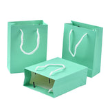 5 pc Kraft Paper Bags, with Handles, Gift Bags, Shopping Bags, Rectangle, Aquamarine, 16x12x5.9cm