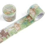 Craspire Animal Pattern Adhesive Paper Tape, Round Stickers, for Card-Making, Scrapbooking, Diary, Planner, Envelope & Notebooks, Squirrel Pattern, 30mm, 3m/roll