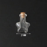 100 pcs Mini High Borosilicate Glass Bottle Bead Containers, Wishing Bottle, with Cork Stopper, Star, Clear, 2.5x2.1cm