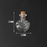 100 pcs Mini High Borosilicate Glass Bottle Bead Containers, Wishing Bottle, with Cork Stopper, Heart, Clear, 2.6x2.2cm