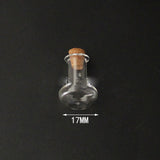 100 pcs Mini High Borosilicate Glass Bottle Bead Containers, Wishing Bottle, with Cork Stopper, Vase, Clear, 2.2x1.7cm