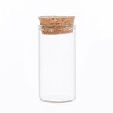 50 pcs Mini High Borosilicate Glass Bottle Bead Containers, Wishing Bottle, with Cork Stopper, Column, Clear, 6x3cm, Capacity: 25ml(0.85fl. oz)