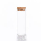 50 pcs Mini High Borosilicate Glass Bottle Bead Containers, Wishing Bottle, with Cork Stopper, Column, Clear, 8x3cm, Capacity: 40ml(1.35fl. oz)