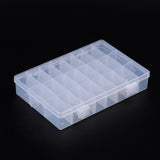 12 pcs Plastic Bead Containers, Adjustable Dividers Box, 24 Compartments, about 19.6cm long, 13.3cm wide, 3.7cm high