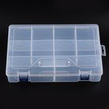 6 pcs Plastic Bead Containers, 10 Compartments, about 29.6cm long, 19.6cm wide, 6cm high