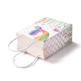 12 pc Rectangle Foldable Creative Kraft Paper Gift Bag, with Handle, Wedding Favor Bag, Mermaid Pattern, 15x11x0.15cm