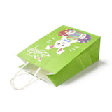 12 pc Rectangle Paper Bags, with Handle, for Gift Bags and Shopping Bags, Easter Theme, Yellow Green, 14.9x8.1x21cm