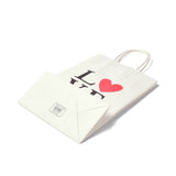 12 pc Rectangle Paper Packaging Bags, with Handle, for Gift Bags and Shopping Bags, Valentine's Day, Word LOVE, White, 14.9x8.1x21cm